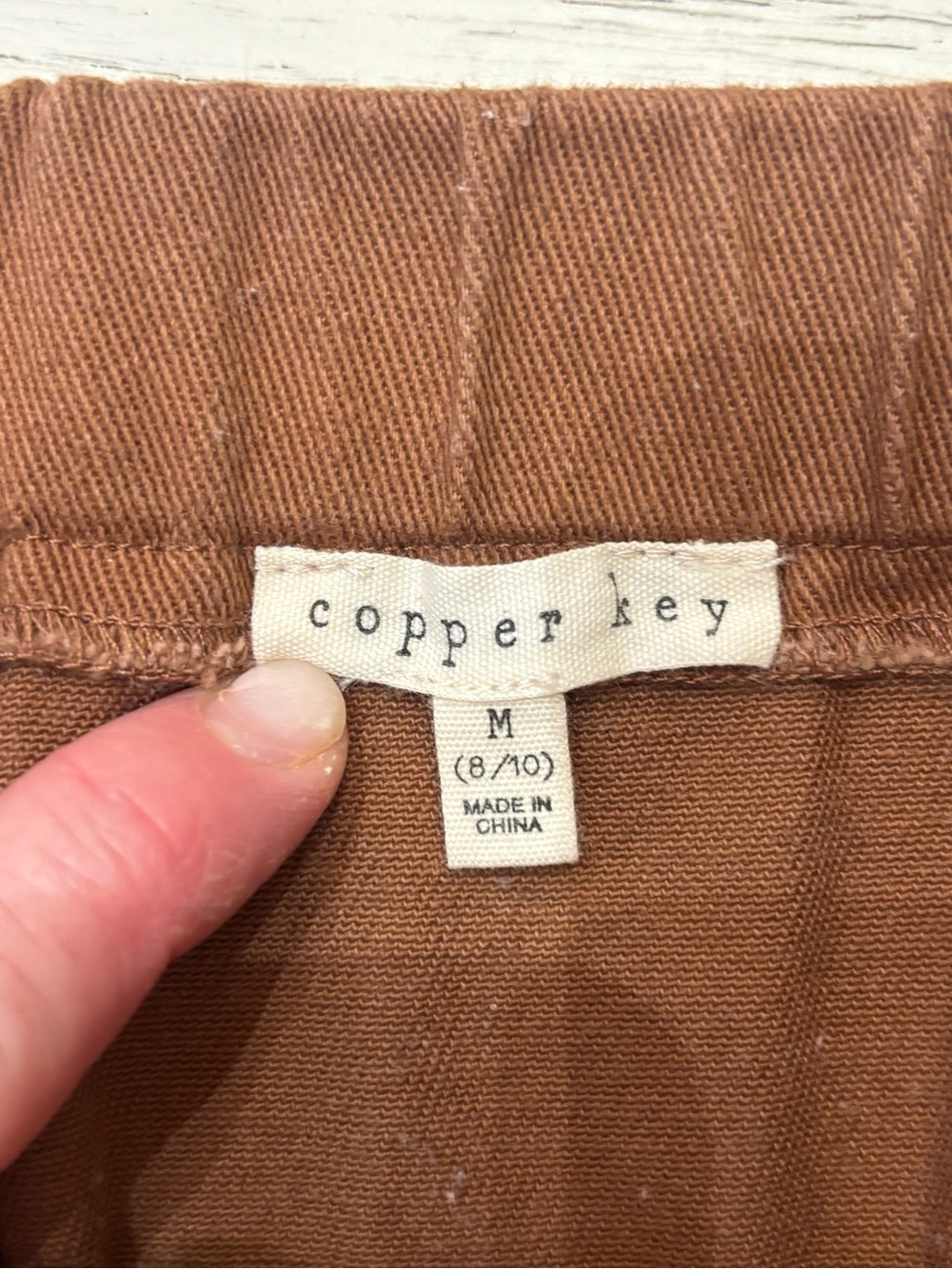 Copper Key Rust Brown Button-Front Mini Skirt - Picture 5 of 6